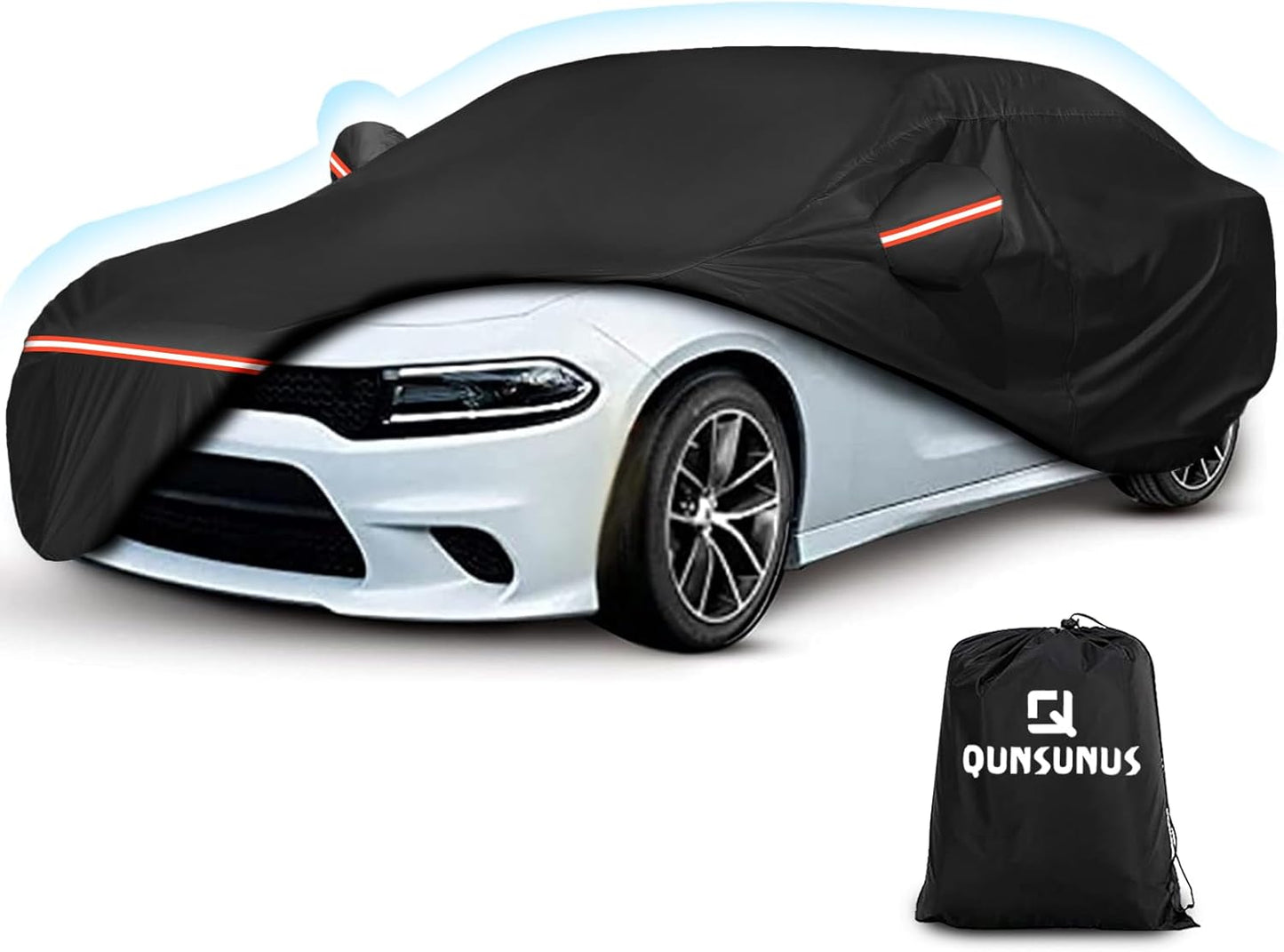 for Dodge Charger Car Cover Waterproof All Weather, 6 Layers Car Cover Waterproof All Weather 210D Windproof Fit for Dodge Charger 2006-2023