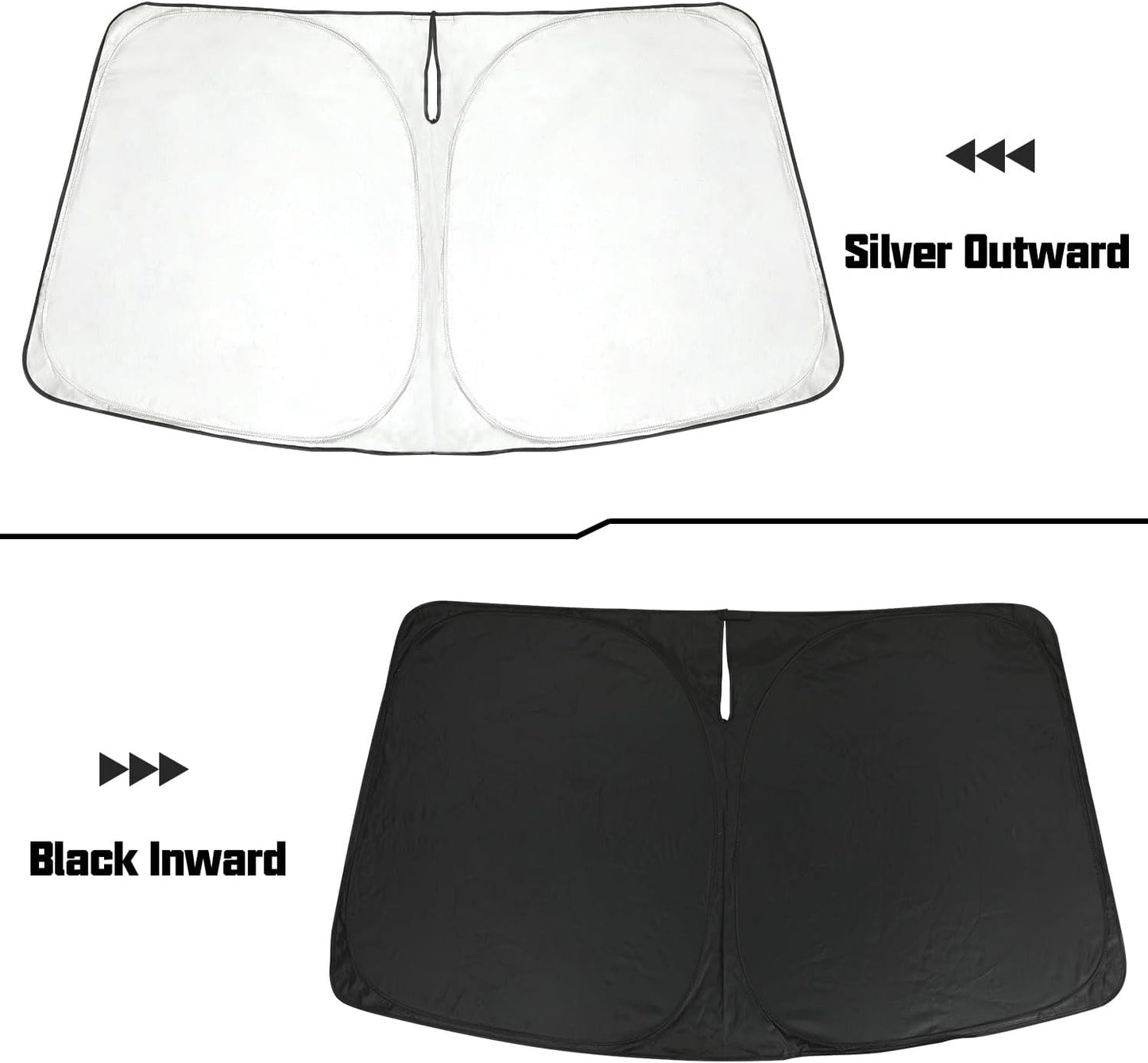 ROCCS Windshield Sunshade UV Ray Reflector Compatible with Chevy Tahoe GMC Yukon 2021-2025 Front Window Sun Shade Shield Cover Foldable Reflective Sun Visor