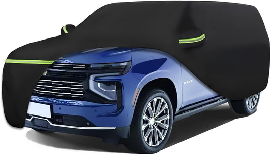 Waterproof Car Covers for 2007-2023 Chevrolet Tahoe/Cadillac Escalade/GMC Yukon(Black) 210T Custom 6 Layers Heavy Duty Waterproof All Weather Protection Outdoor