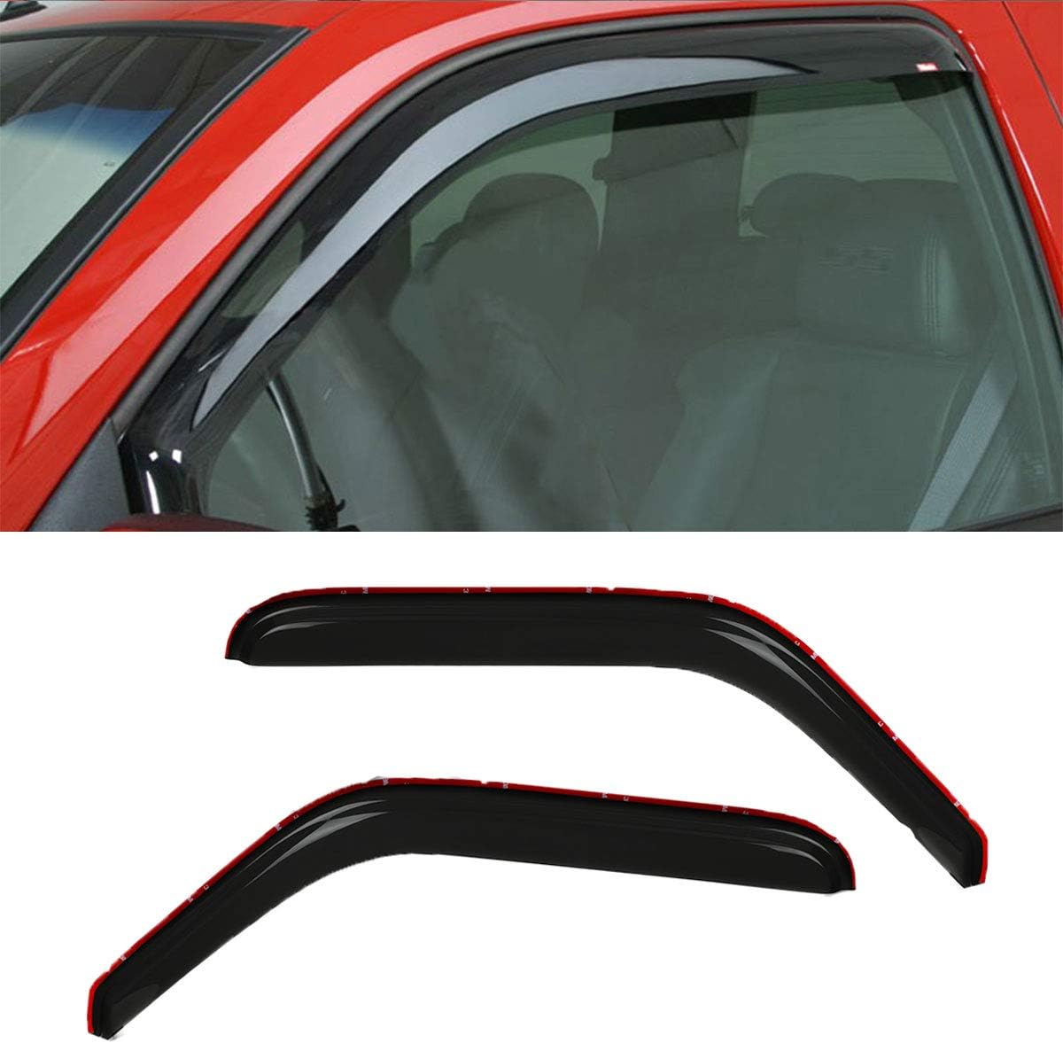 2pcs Compatible With 93-11 Ranger In Channel Style Sun Rain Guard Durable Side Window Wind Deflectors Dark Smoke Vent Window Visors