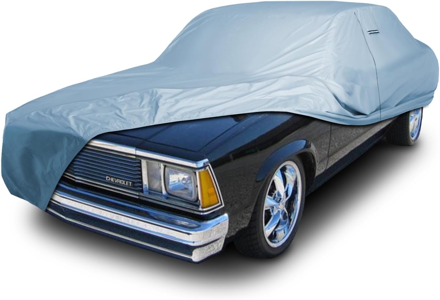 iCarCover Premium Car Cover for 1973-1977 Chevy Malibu Coupe Heavy Duty Waterproof All-Weather Automobiles Custom Fit Indoor Outdoor UV Snow Protection Covers with Straps and Bag