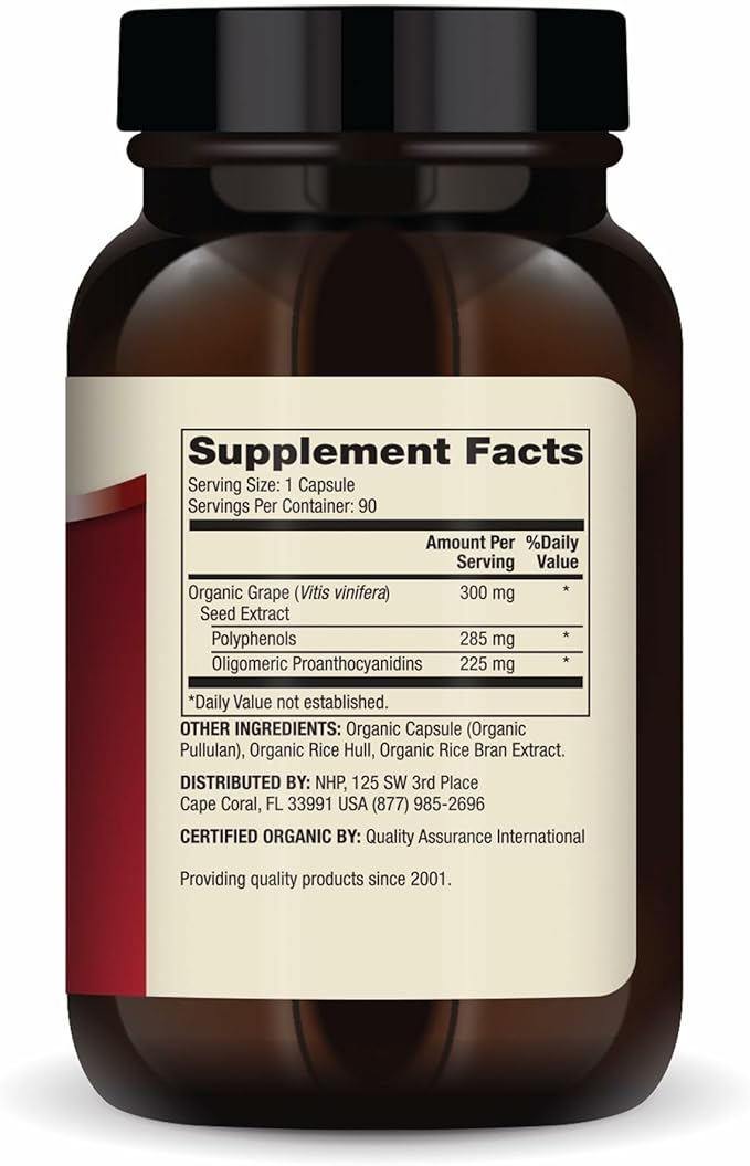 Dr. Mercola Organic Blood Pressure Support - Supports Healthy Circulation - High-Potency Grape Seed Extract - Non-GMO & Soy-Free - 90 Capsules (90 Servings)