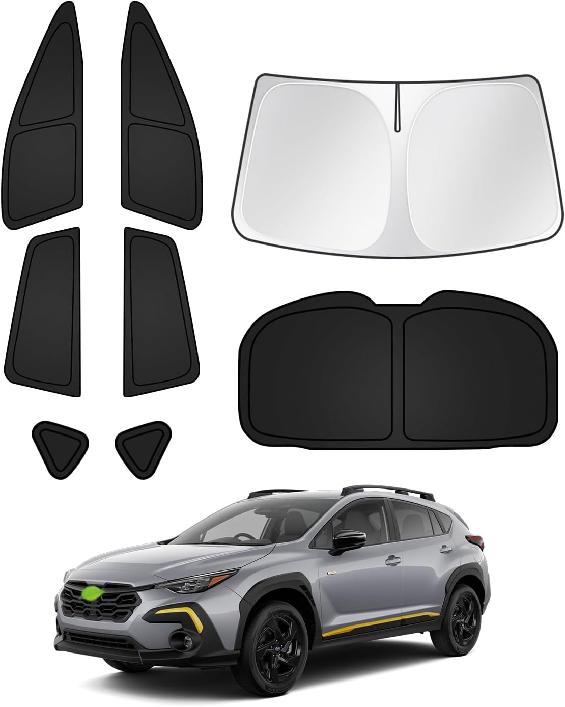 Sunshades for Subaru Crosstrek 2024 2025 2026 Accessories Windshield Sun Shade Side Rear Window Shade Cover Sun Visor Shield Privacy Protection Keep Vehicle Cool Black 8PCS