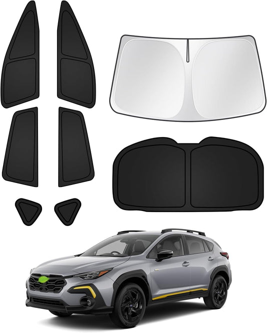 Sunshades for Subaru Crosstrek 2024 2025 2026 Accessories Windshield Sun Shade Side Rear Window Shade Cover Sun Visor Shield Privacy Protection Keep Vehicle Cool Black 8PCS