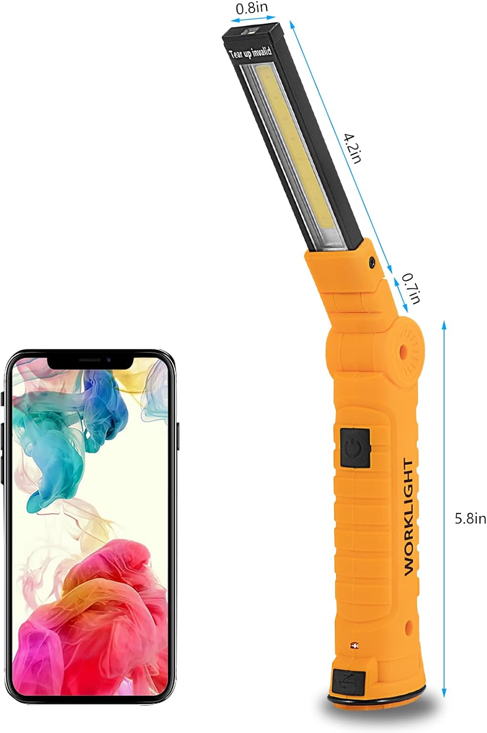 4 Pack Rechargeable LED Work Lights with Magnetic Base and 360° Rotation, 5 Modes for BBQ, Camping, Reading, and Car Repair