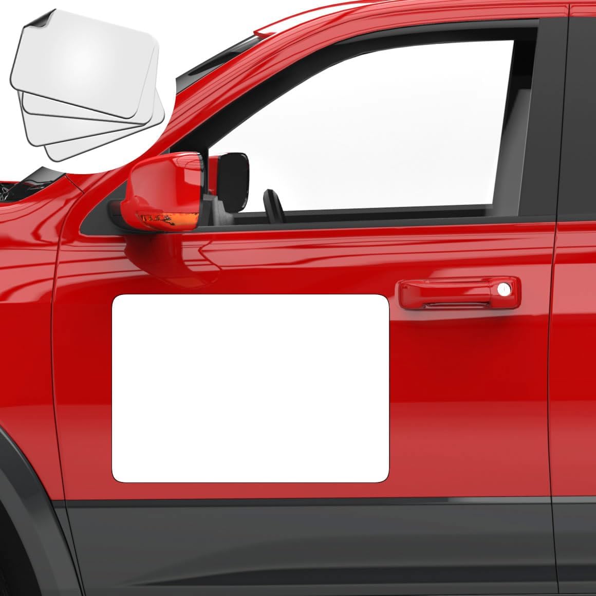 4 Pack Blank Car Door Magnet Sticker, Rounded Corners Magnetic Vehicle Sign, Perfect Magnet for Car to DIY Advertise Business and Cover Company Logo, Personalized Magnet Decal, 18x12 inch White