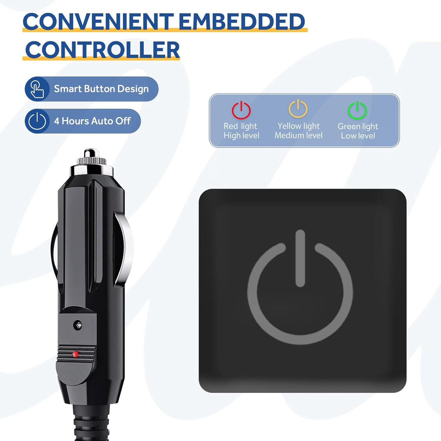 Sealy 12-Volt Heated Car Blanket, Portable Electric Blanket with 3 Heating Levels & 4 Hours Auto Off for Car, Truck, SUV, RV or Camping, Machine Washable, 59" X 43", Charcoal