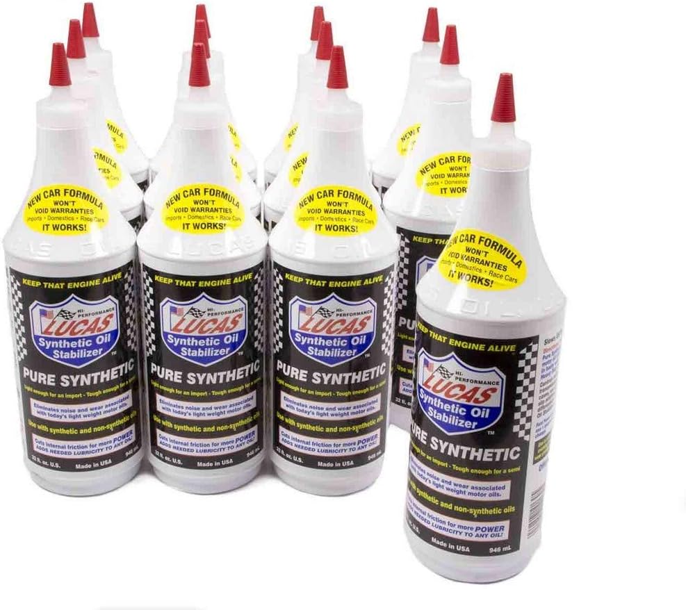 Lucas Oil 10130 Pure Synthetic Oil Stabilizer - 1 Quart (Pack of 12)