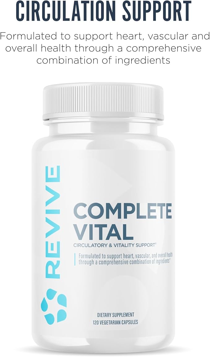 Revive MD Supplements & Support, Complete Vital (120 Vegetarian Capsules) - NAC & CoQ10 Supplement Supports Health, & Antioxidant Activity