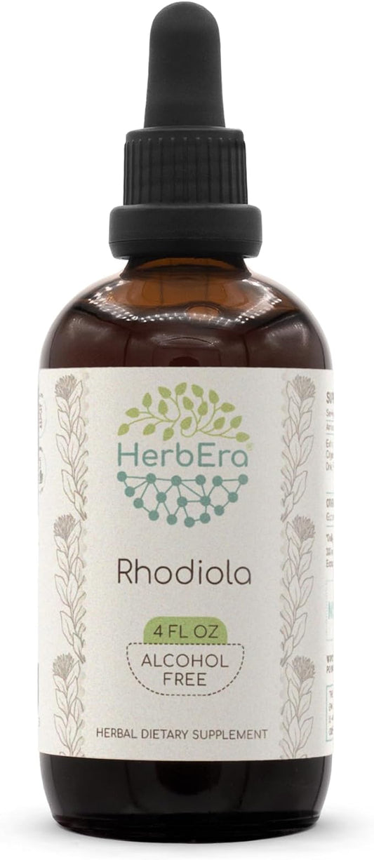 Rhodiola B120 Alcohol-Free Herbal Extract Tincture, Concentrated Liquid Drops Natural Rhodiola (Rhodiola Rosea) Dried Root (4 fl oz)