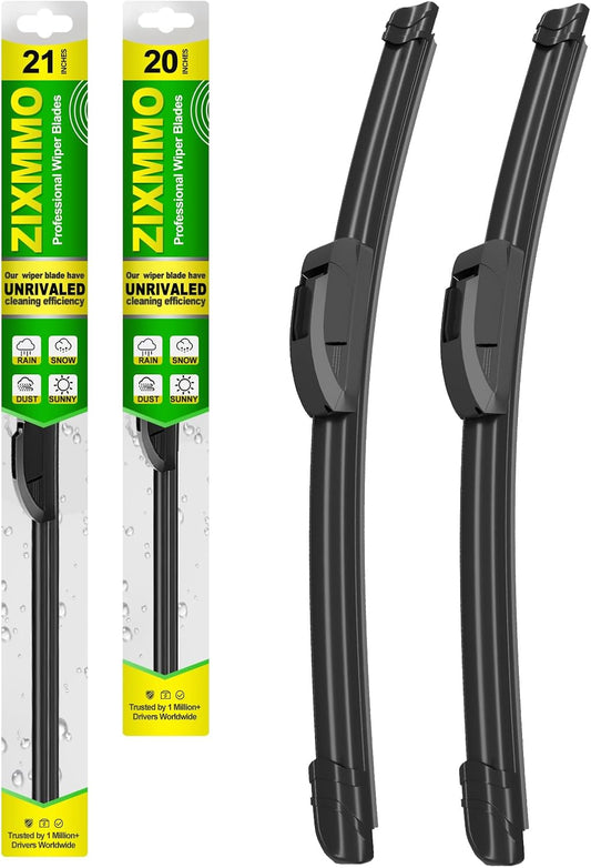 QUALITY 21in + 20in Premium All-Season Windshield Wiper Blades for Original Equipment Replacement(Set of 2)