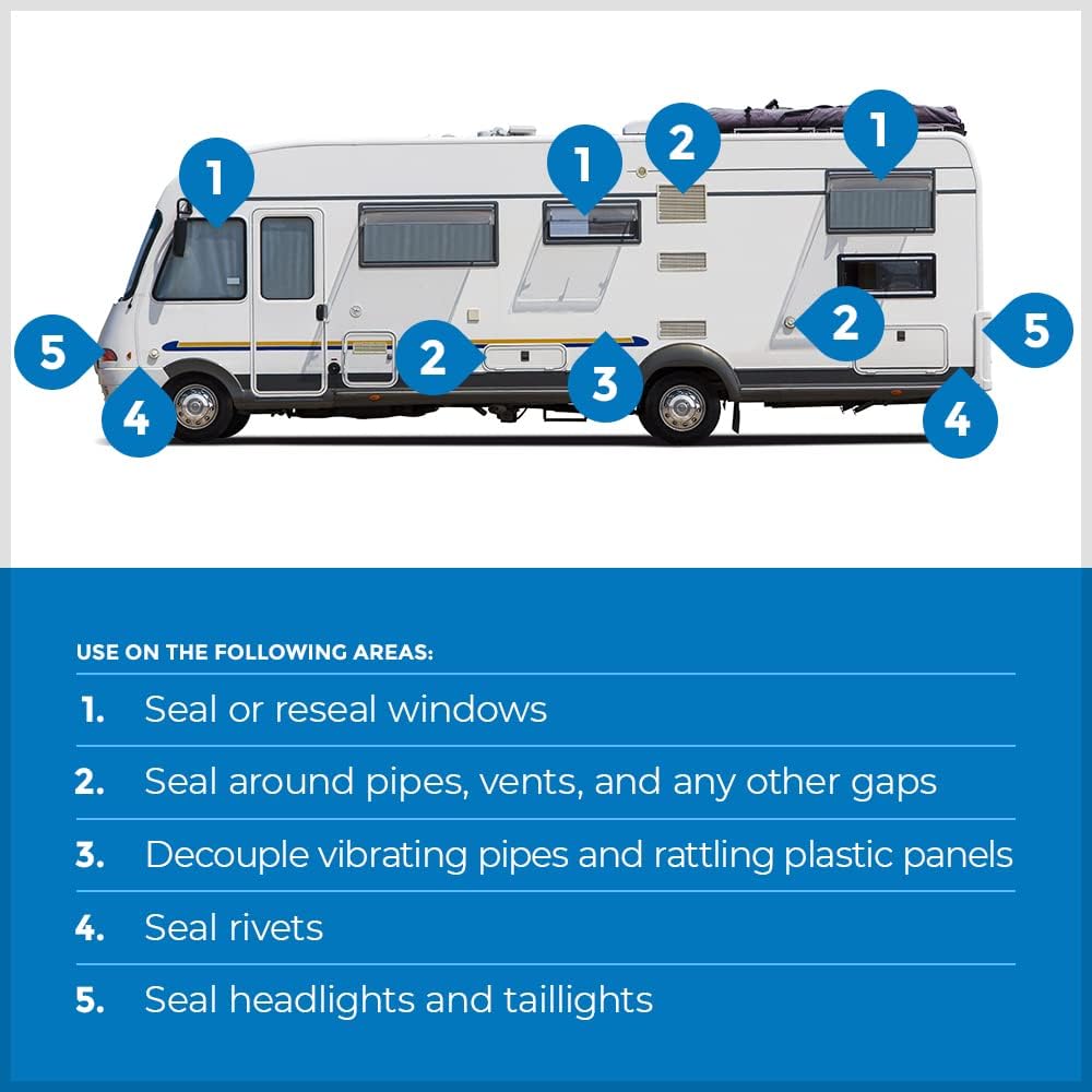 Second Skin Butyl Sealant Tape – Butyl Rubber Sealant, Multi-Purpose Butyl Rope, and Putty Tape for Automotive (Car, RV, Marine) – 1/4” x 1/2" x 20’ – Made in The USA (20 Butyl Tape)