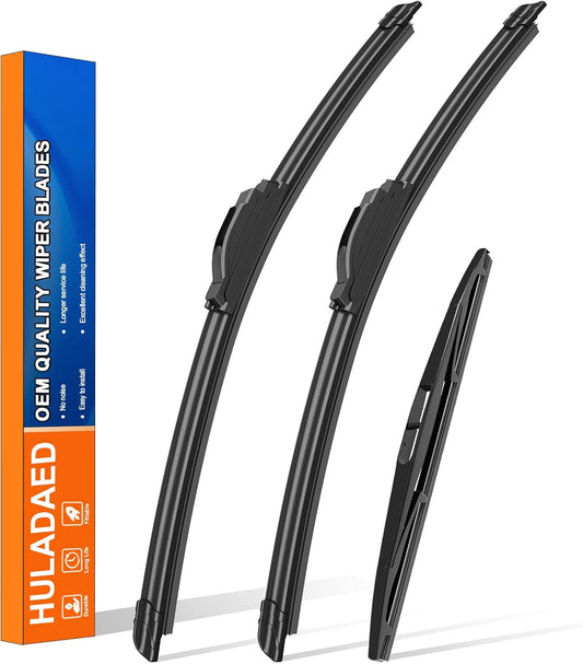 HULADAED® 24'' 21'' 10'' Windshield Wipers Replacement for Outlander Sport 2022-2011,Silicone Front Rear Wiper blades for MY Car-All Weather & Quiet(3 PACK)