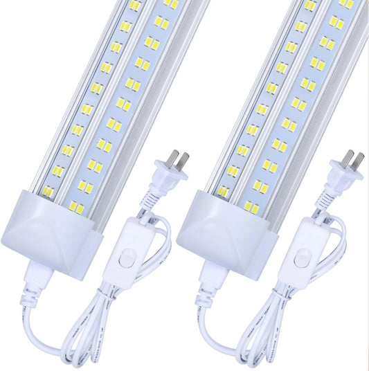 4 Pack,Led Shop Lights, 2FT Led Shop Light,30W 6000K 3500LM Clear White,Led Shop Light 2FT 110V Linkable Integrated V-Shape for Shop Garage,Warehouse