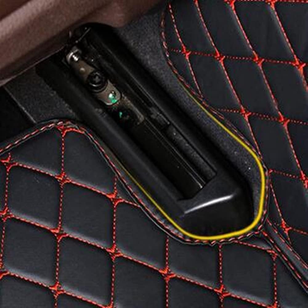 Custom All-Weather Protection Luxury Leather Floor Mats for Cars SUVs Trucks According Anti-Slip Leather Floor mats ﻿ (28,Red and Black Beige)