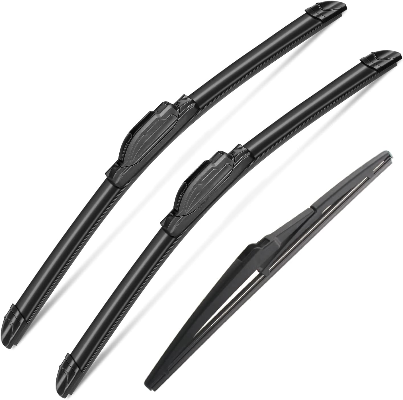 3 Wipers Set for Ford Flex 2009-2019, Windshield Wiper Blades Original Equipment Replacement Front and Rear- 24"/22"/12E" (Pack of 3) J- HOOK