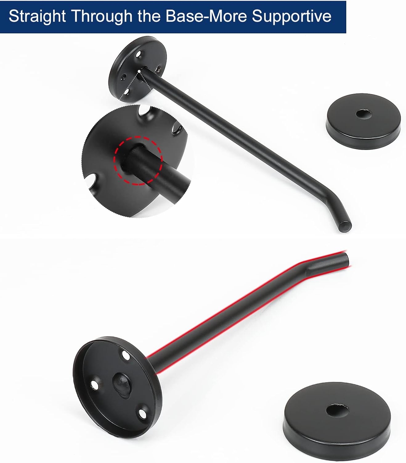 NearMoon Coat Hooks, Wall Hooks for Hanging Hat Hurse Robe, 304 Stainless Steel Heavy Duty Towel Hangers for Bathroom Livingroom Hotel Kitchen Garage, 6 Pack (6 Inch, Matte Black)