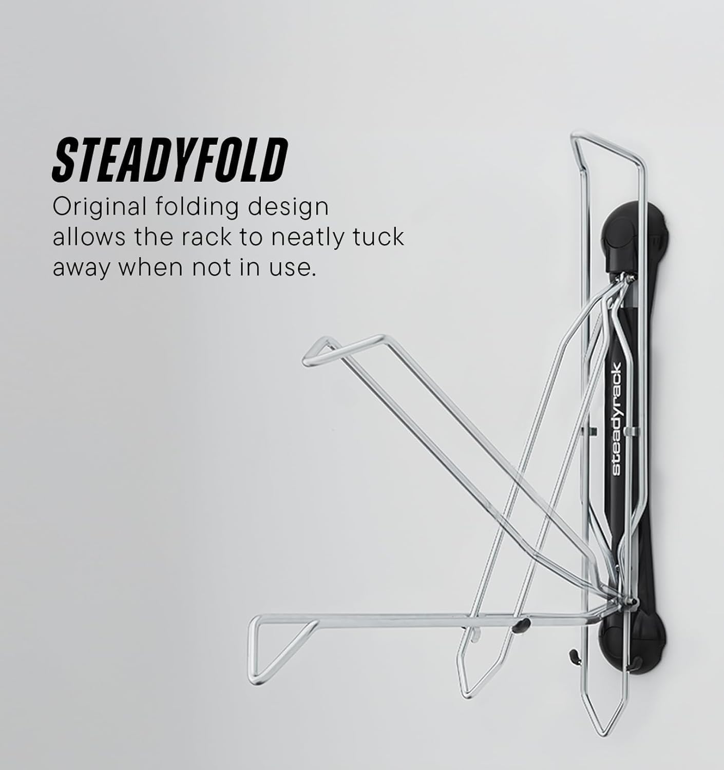 Steadyrack Bike Rack for Road Bikes - The Original Wall Mounted Vertical Bike Storage - Fits Narrow Tires - Space Saving Pivot Design - Heavy-Duty Steel Rack for Indoor Garage, Apartment or Home Use