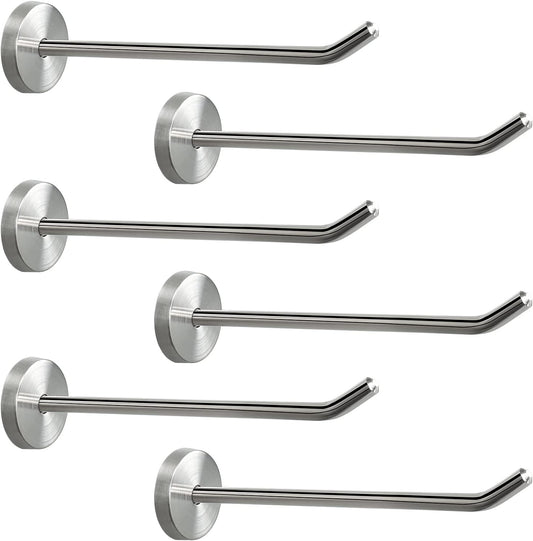 NearMoon Coat Hooks, Wall Hooks for Hanging Hat Hurse Robe, 304 Stainless Steel Heavy Duty Towel Hangers for Bathroom Livingroom Hotel Kitchen Garage, 6 Pack (6 Inch, Brushed Nickel)