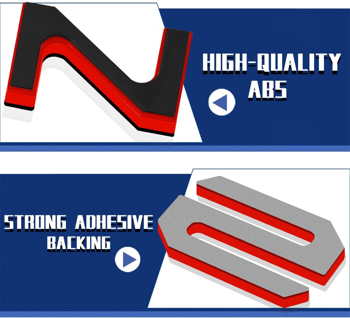 Tailgate Insert Letters Compatible for 2022 2023 2024 2025 Santa Cruz 4D Raised Tailgate Decal Letters (Double Layer Red Edge Black Faced)