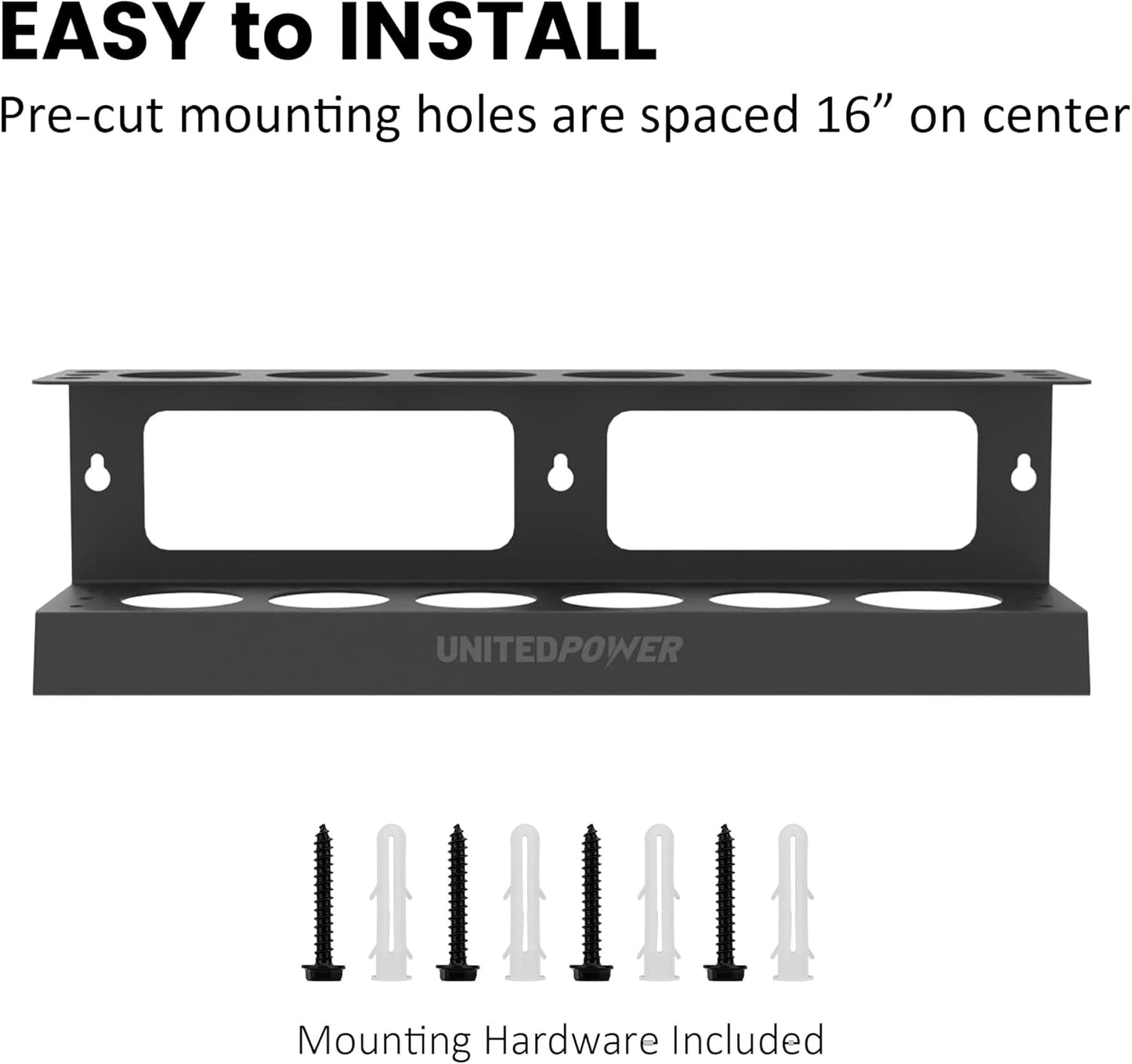 UNITEDPOWER Caulking Gun Holder, Wall Mount Hand Caulking Gun Storage Rack, Organizer for Workshop, Shop, Garage