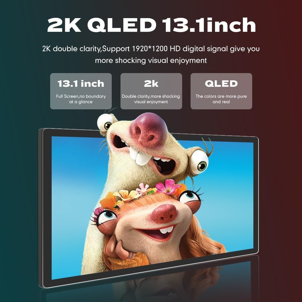 Kunfine Car CarPlay Android Auto Navigation Stereo GPS Radio Camera Display 13.1" QLED Touchscreen Headunit Tablet Media Player for Peugeot 301 2013-2022, if Applicable Octa Core 6G+128G Gloss Black