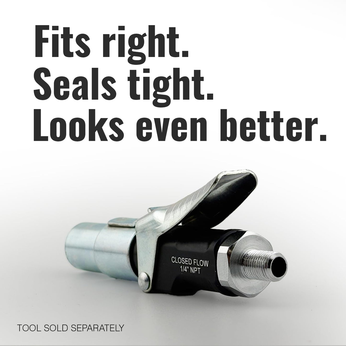 Self-Sealing Tire Inflator Adapter (1 Pack) – 1/4” NPT Male to Schrader Valve, Leak-Free O-Ring, No Tape Needed