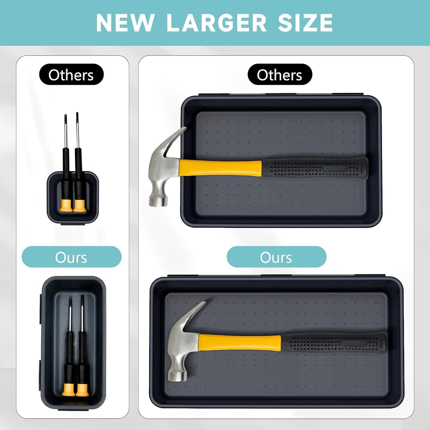 Tool Box Organizer Tray, Toolbox Desk Drawer Organizer, Tool Box Tray, Toolbox Organization Storage for Rolling Tool Chest (60PCS (Blue+Black))