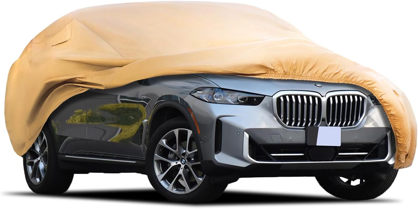 Heavy Duty Outdoor Car Cover Custom Fit for BMW X5,Windproof All Weather Waterproof Sun Rain UV Dust Snow Protection Outdoor Car Covers
