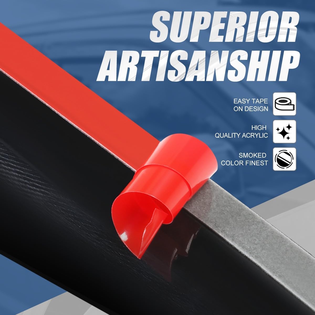 Auto Dynasty 4Pcs Carbon Fiber Pattern Window Visors Compatible with 1992-2000 Chevy Tahoe GMC Yukon 4-Dr Suburban C/K Series Crew Cab, Tape-On Front & Rear Window Deflectors Rain Guards, Glossy Black