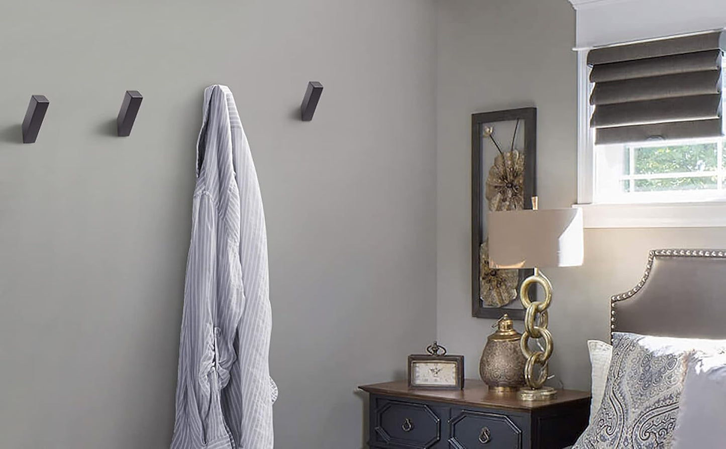 NINETREX Black Towel Hooks Matte Black Robe Hook, Modern Towel Hooks SUS 304 Stainless Steel Heavy Duty Wall Hooks Waterproof for Bathroom Bedroom Entryway Coat mudroom Garage, Wall Mounted 2 Pack