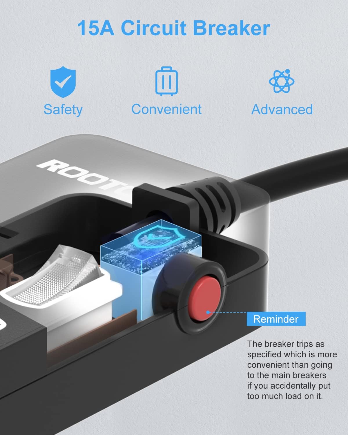 Black Appliance Extension Cord with Individual Switches on Off - 6 FT, 14 Gauge Heavy Duty Extension Cord with 5 AC Outlets, Wall Mountable, High Wattage for Microwave Workbench Garage Must Have, ETL