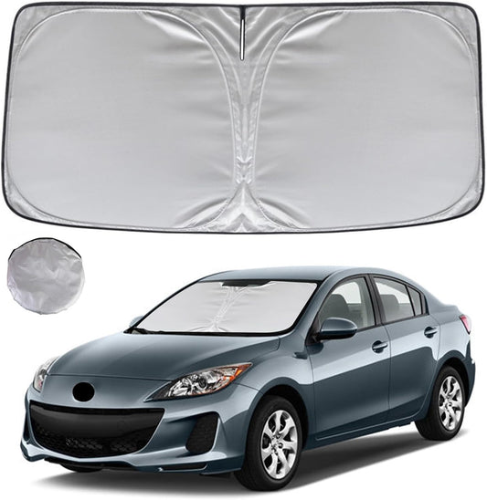 KAYZT Windshield Sun Shade for 2010-2013 Mazda 3 Foldable Sunshade Front Window Custom Fit Car Accessories