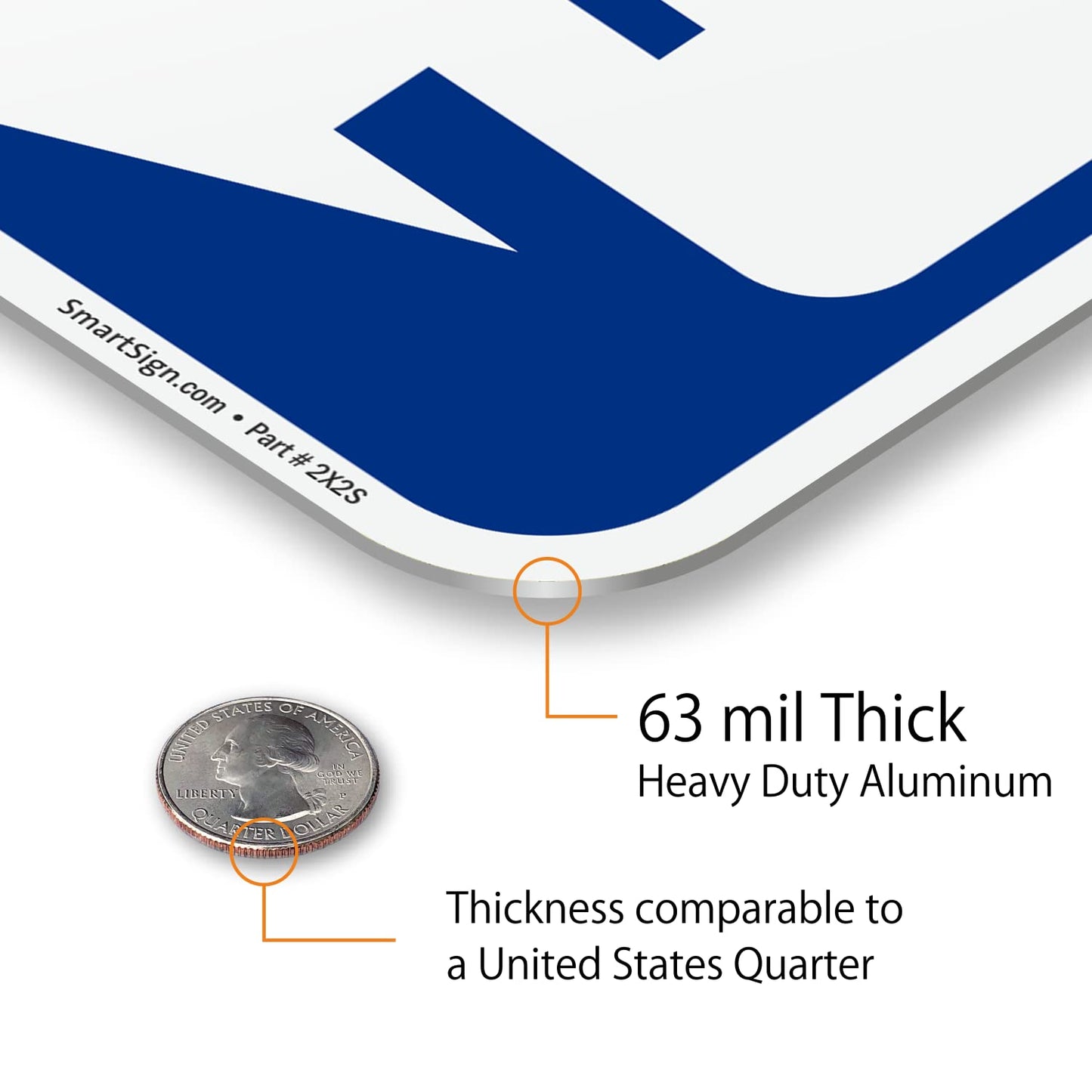 SmartSign Icy Conditions When Blue Sign with Down Arrow - 18 x 12 inch, 63 mil Aluminum, 3M Laminated Engineer Grade Reflective Material, Blue and White, Made in USA