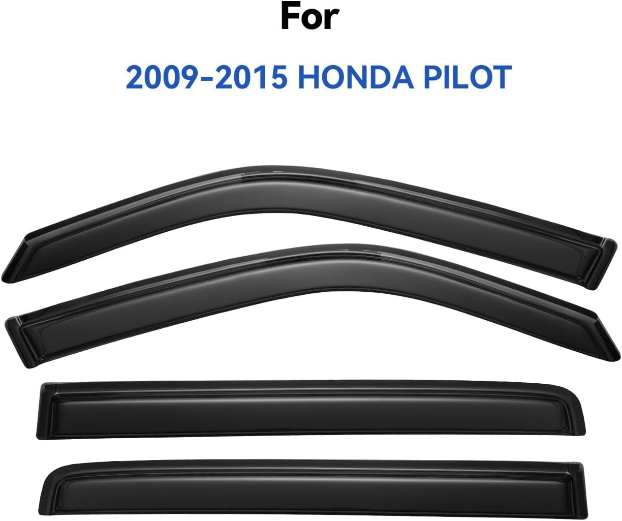 Window Visors Rain Guards Shield for 2009 2010 2011 2012 2013 2014 2015 Honda Pilot, Out-Channel Window Vent Wind Deflectors Visors Shades for 09-15 Pilot
