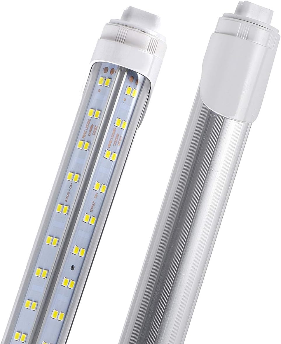 R17D 10PCS 8ft LED Tube Light - 8 Foot Led Bulbs, 96'' - 15000LM, 144W, Cold White 6000K, Clear Lens