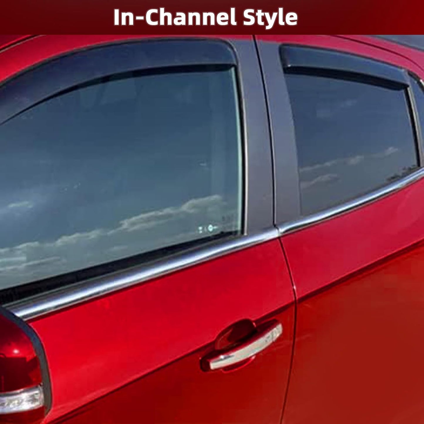 in Channel Rain Guards Fit for Buick Encore 2013-2023/Chevrolet (Chevy) Trax 2014 2015 2016 2017 2018 2019 2020 2021 2022 2023, Vent Window Visors Wind Deflectors Shades-4PCS