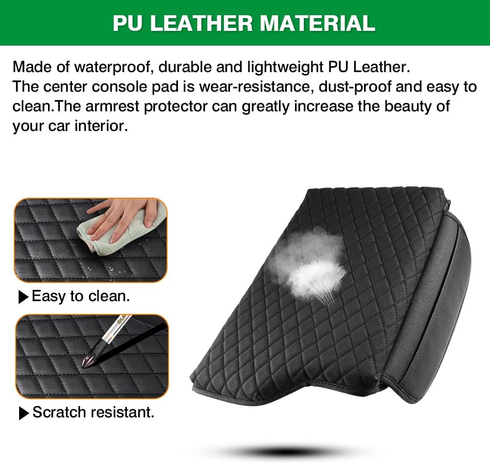 Shademax Custom Fit for Center Console Cover Hyundai Palisade 2020 2021 2022 2023 2024 2025 2026 Armrest Cover Center Console Pad PU Leather Armrest Seat Box Cover Protector with Pockets Storage Bag