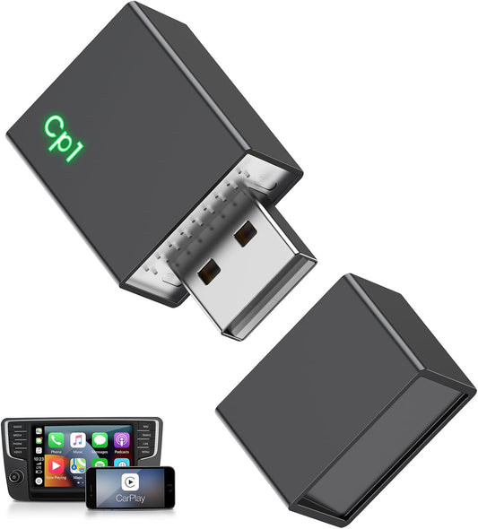 Wireless CarPlay Adapter for iPhone 2025 Upgrade,Ultra-Low Lag,Stable Connection,Mini Bluetooth Apple Car Play Adapter for iOS 10+ and Car from 2016+,USB A