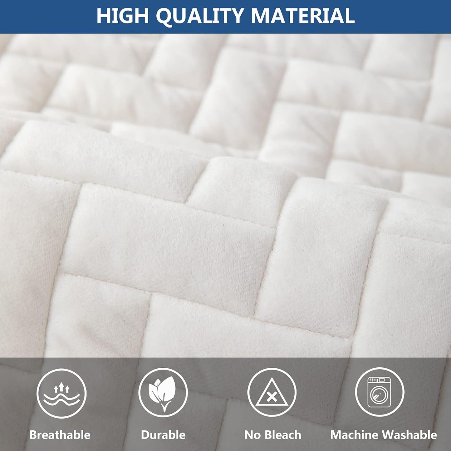 Eismodra Armrest Covers,Couch Cover,Sofa Cover,Backrest Covers,Anti-Slip Armchair Slipcovers for Dogs Cats Pet Loveseat Recliner Leather L Shaped,White 28 x 28 Inches (Only 1 Piece)