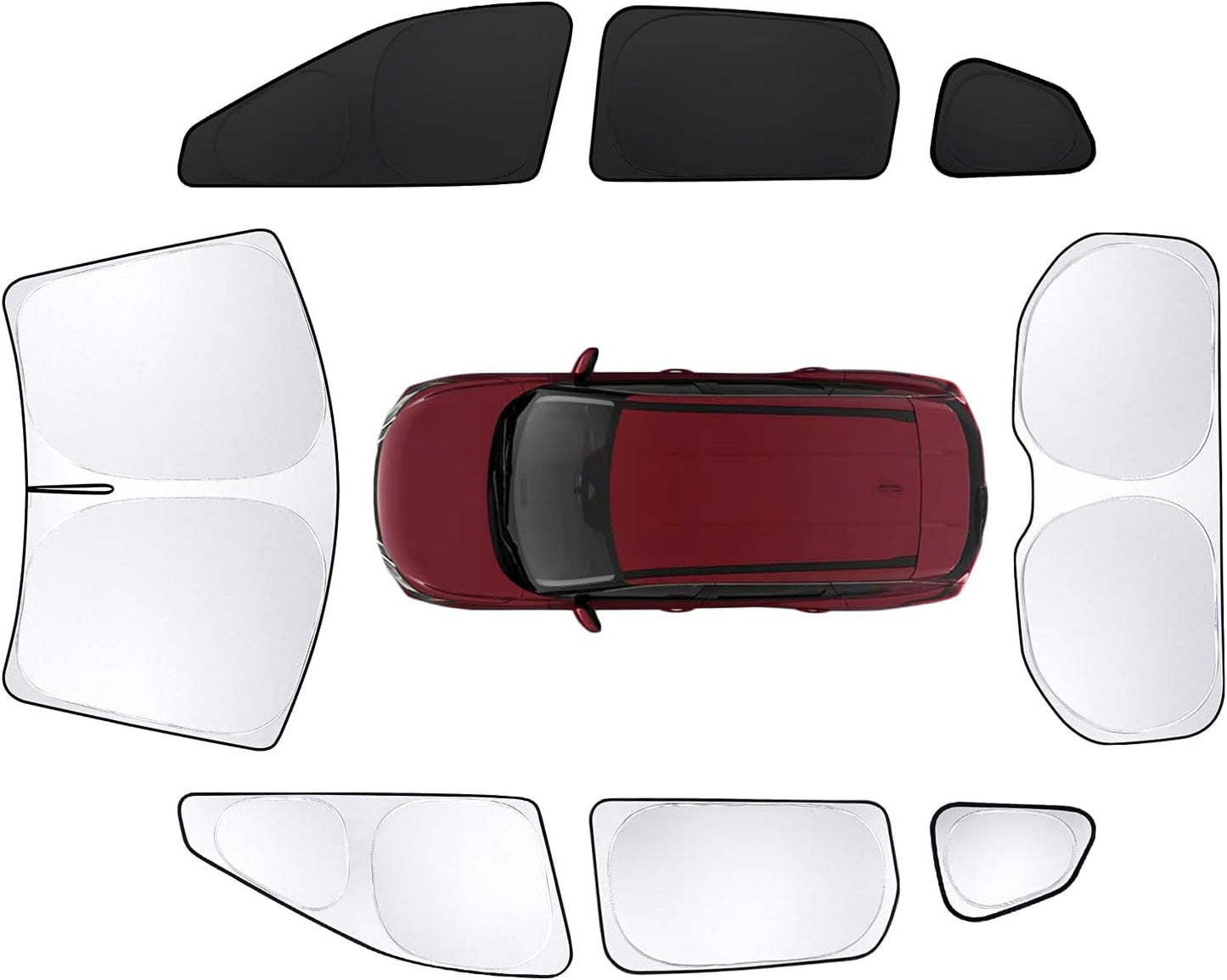 8pcs Car Window Shades for Nissan Rogue 2021-Present T Accessories,Windshield Side Rear Full Sunshade,Sun Visor UV Blocking, Privacy Protection and Blackout for Camping Outdoor(Not Rogue Sport)