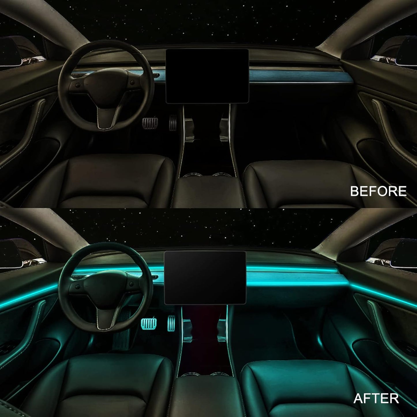 RGB Acrylic Interior Car LED Strip Light 43-inch, which fit for RGB Main Controller Connects and sub-Controller kit (not Including)