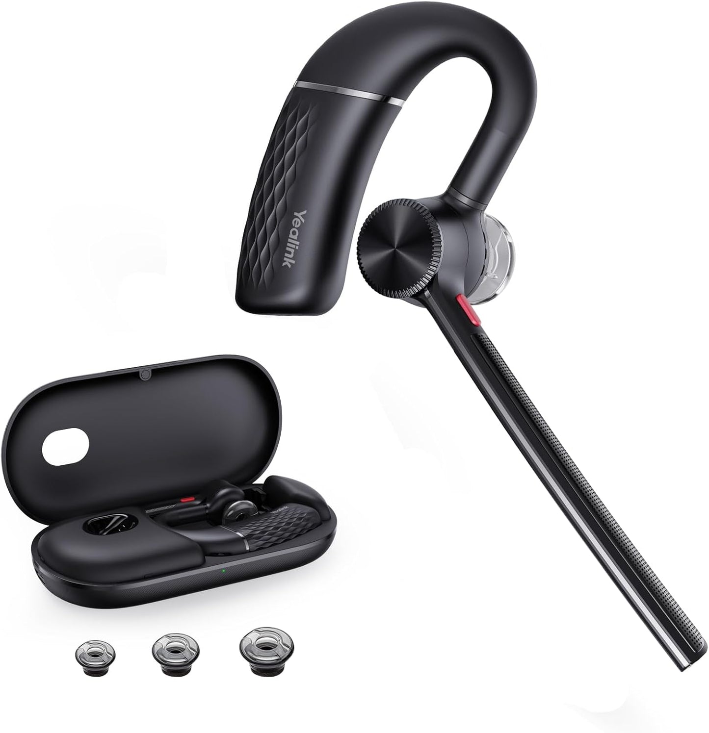 Yealink Bluetooth Headset BH71,Wireless Bluetooth Earpiece with 4 Noise Canceling Microphones,Teams&Zoom Certified,Mute Function,Connect to Cell Phone/Laptops,No Dongle