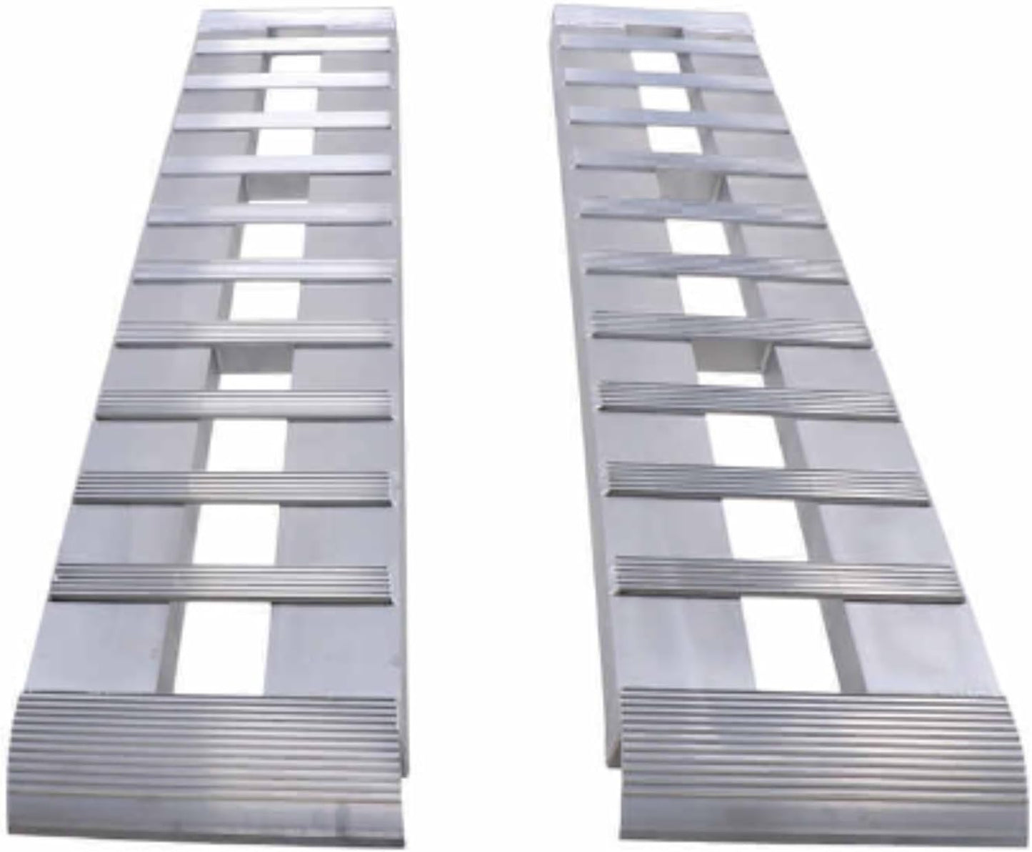 Gen-Y Heavy Duty Aluminum Loading Ramps - Set of 2-10 Foot Trailer Ramps, 10000 lbs Capacity, 15 Inch Wide, Hybrid Hook and Plate Ends, Serrated Cross Rungs for Maximum Traction