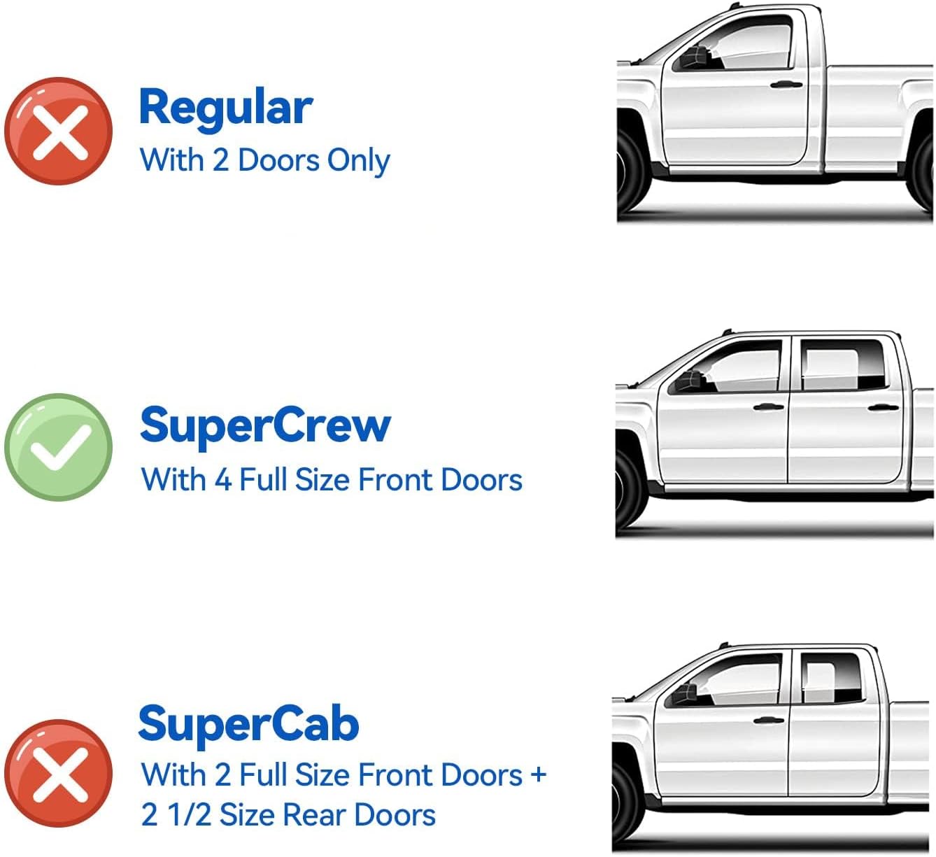 Window Visors Rain Guards for 1999-2016 Ford F250 F350 F450 F550 Super Duty, Out-Channel Window Vent Wind Deflectors Visors Shades for 99-16 F-250 F-350 F-450 F-550 SuperCrew Cab