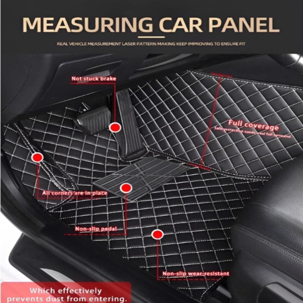 Add Personal Touch to Your Vehicle with IMEISH Customizable Logo Text Car Mats for 99% of vehiclesPads Protection Non-Slip Leather Floor Liners (Yellow and Black Beige)