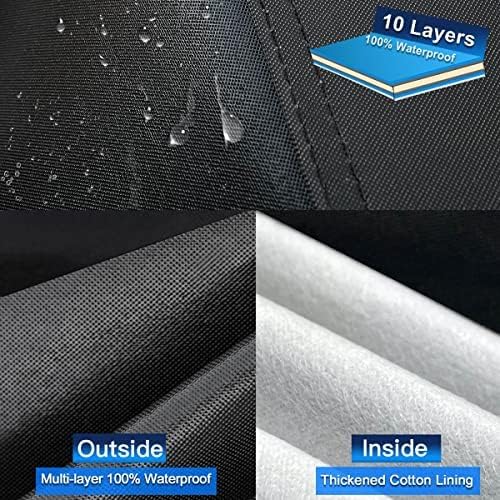 10 Layers SUV Car Cover Custom Fit for Buick Enclave (2007-2025), Waterproof All Weather for Automobiles, Outdoor Full Cover Sun Dust Rain Protection with Cotton. Black