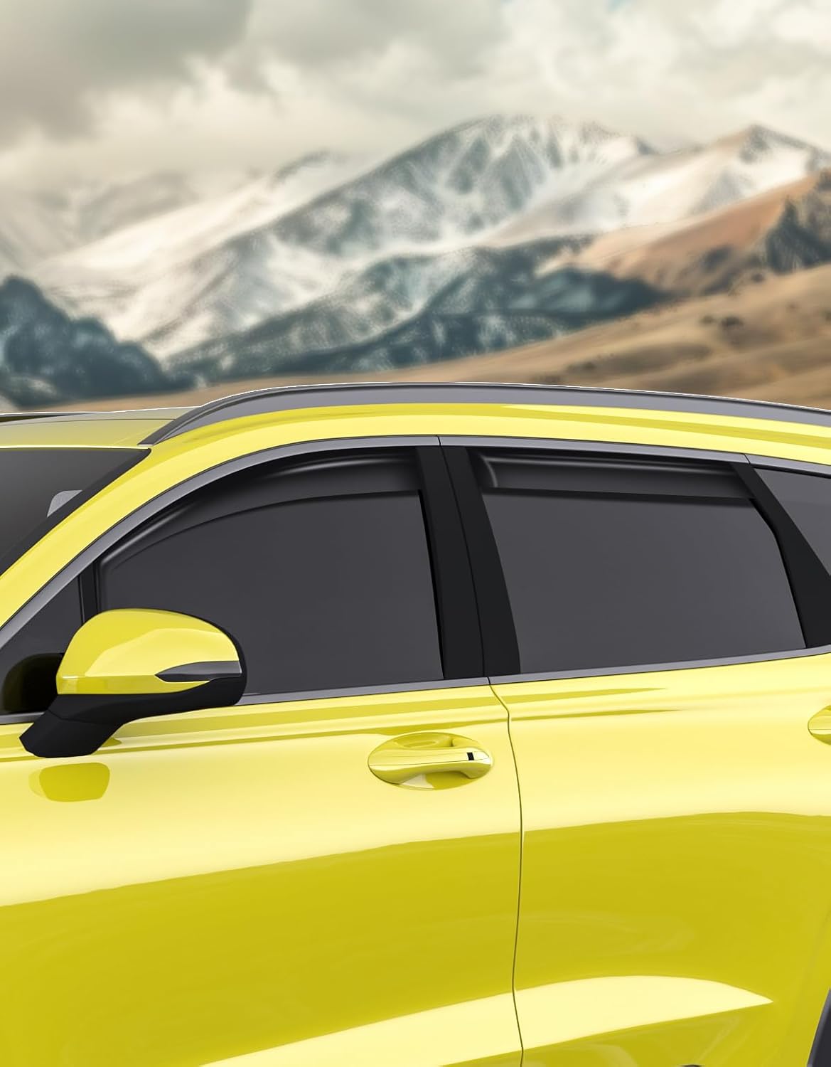 in-Channel Window Rain Guards Intended for Hyundai Santa Fe 5 Seats 2019-2023 (Not for XL 7 Seat) Window Deflectors Vent Visors Shades Exterior Visors Rain Guards Accessories - 4 pcs