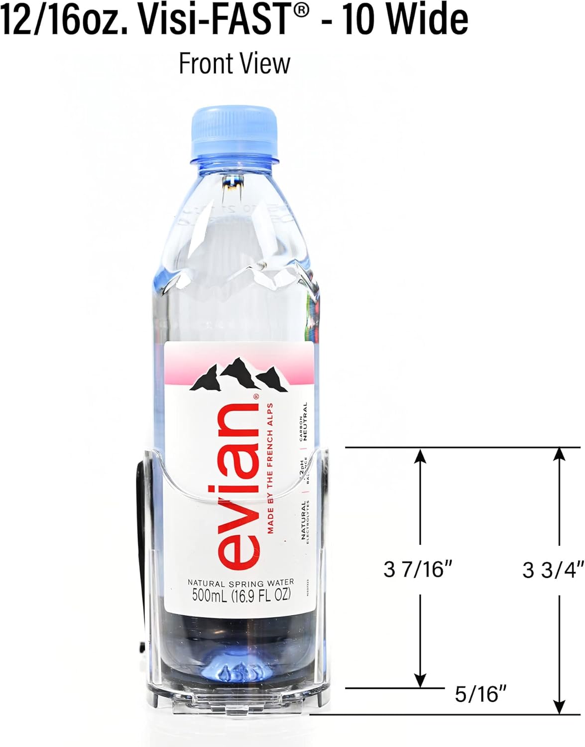 Visi-FAST Spring Push Drink Dispenser, Refrigerator Organizers and Storage for 12/16 oz Beverages, Bottles, and Cans, Drink Dispenser for Fridge, Commercial and Home, (Pack of 6)