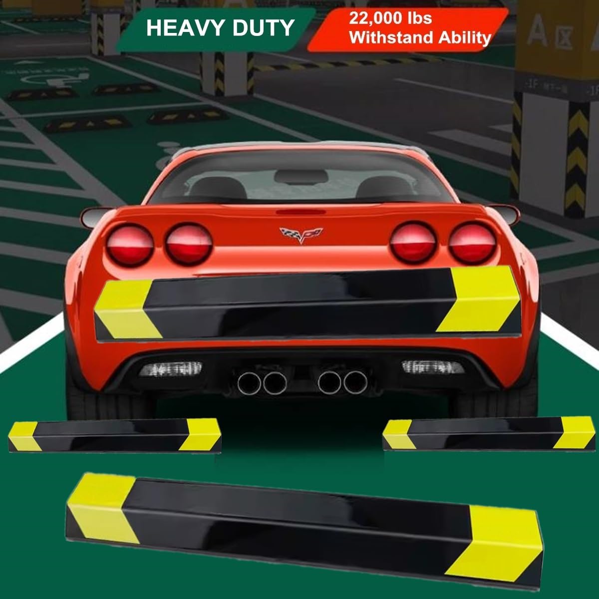 1 Pack 16" Parking Aid for Garage Heavy Duty, Car Parking Stopper for Garage 2 Pack, Parking Aids Protects Car, Parking Stopper Easy to Install (1 Pack 16" L x 1.25" H)